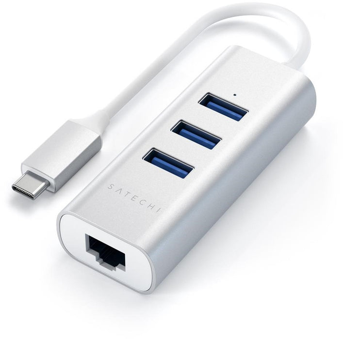 Satechi USB 3.0 Hub & Ethernet - Zilver