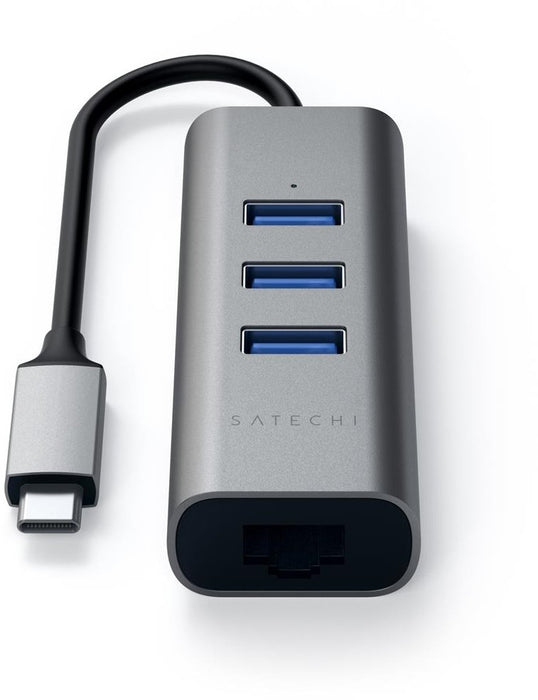Satechi USB 3.0 Hub & Ethernet - Spacegrijs