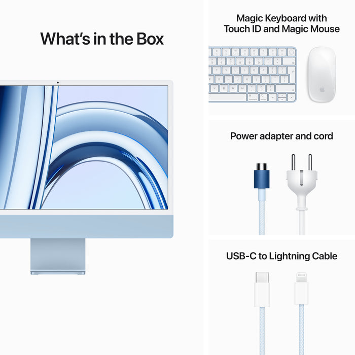 iMac 24" M3 8-core CPU 10-core GPU 8GB/256GB - Blauw