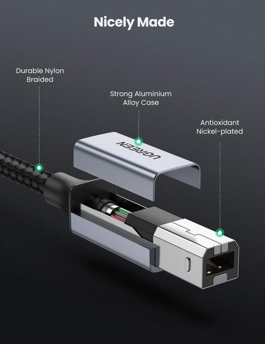 Ugreen USB-C to USB-B printerkabel, 3 meter