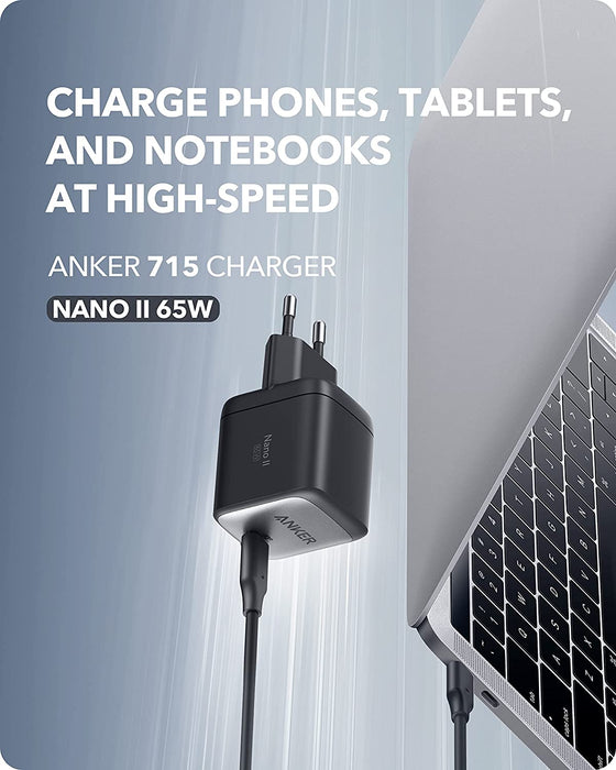 Anker Nano II 65W USB-C snellader - Zwart